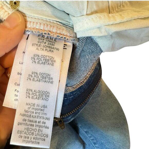 FRAME Le Crop Mini Boot Jeans Button Flare Detail Sz 28 EUC $315 MSRP Alta Pura - Picture 8 of 9